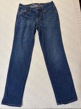 Old Navy Mid Rise, power slim straight Dark Wash Straight Leg Jeans